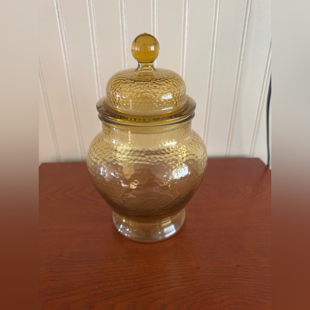 Amber Glass Jar with Lid